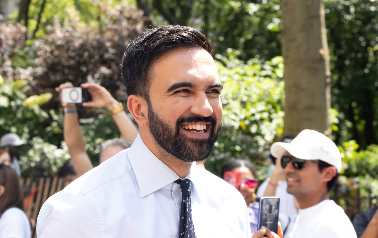 Zohran Mamdani is seen at the 2025 NYC Pride March on June 29, 2025.