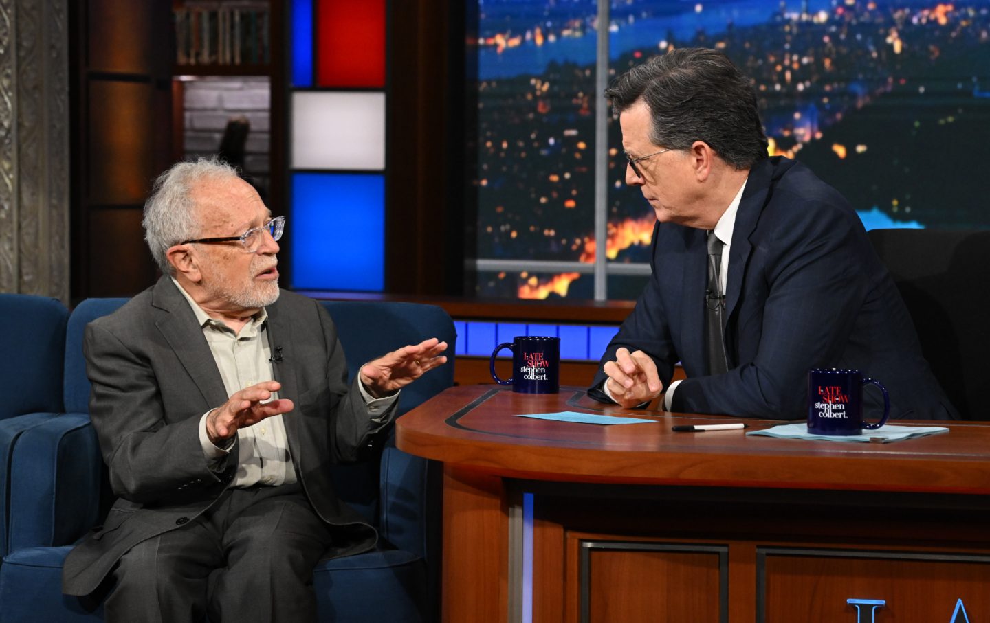 The Late Show with Stephen Colbert and guest former secretary of labor Robert Reich during the Monday, August 4, 2025 show.