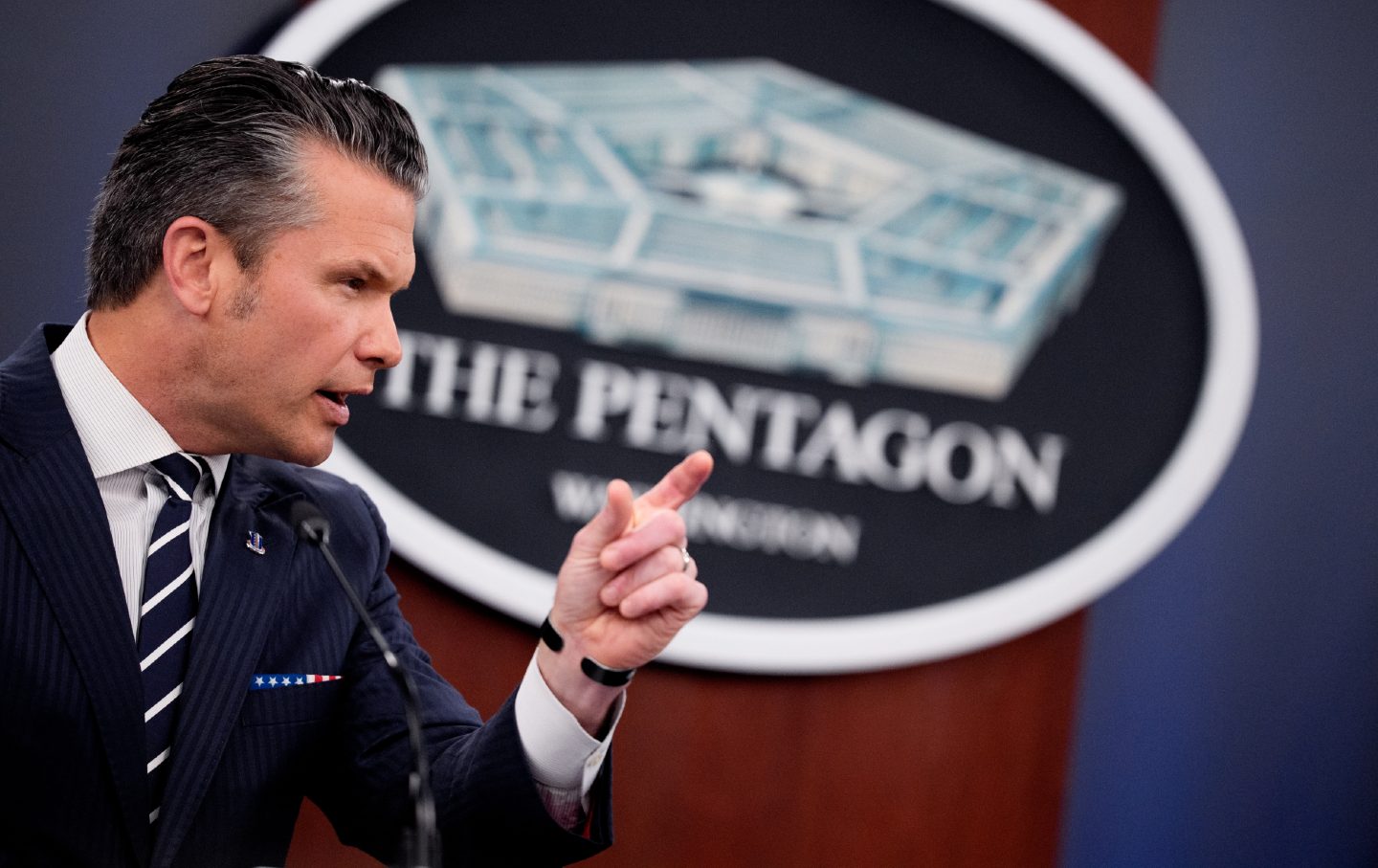 Defense Secretary Pete Hegseth speaks during a news conference at the Pentagon on June 22, 2025, in Arlington, Virginia.
